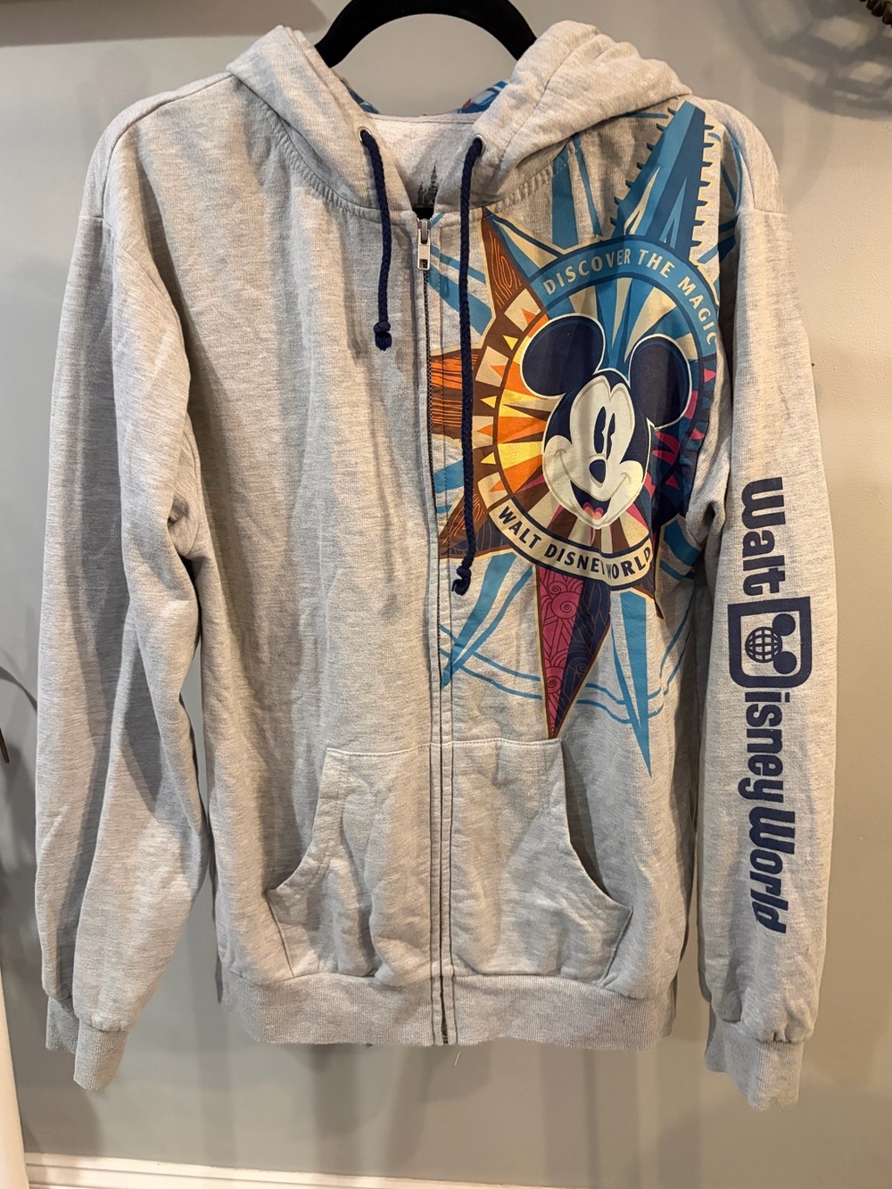 Walt Disney World Mickey Mouse Graphic Zip-Up Hoodie - Disney parks size medium